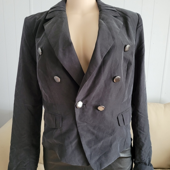 GUESS JET BLACK JACKET SIZE 10 - Picture 12 of 15